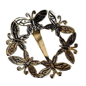 Emilia Castillo 1997 Silver-Tone Butterfly Wreath Scarf Clip